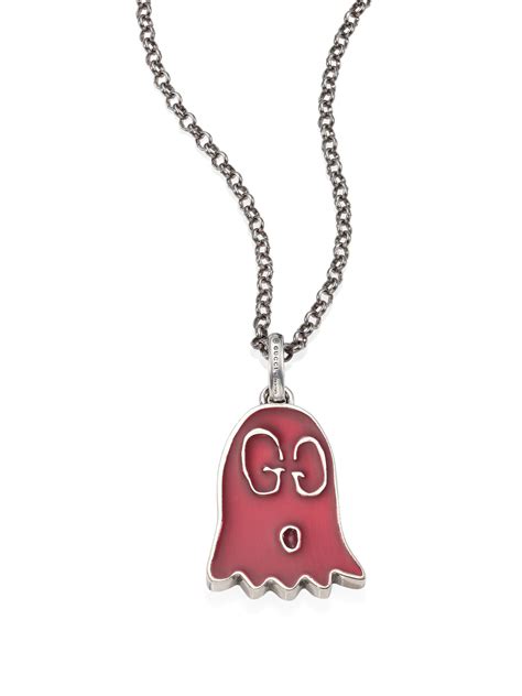 gucci ghost chain necklace|gucci ghost necklace pendant pink.